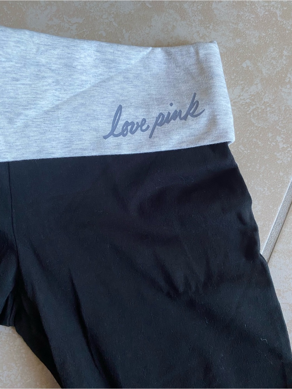 Victoria secret PINK NWT black foldover bootcut yoga pants - Picture 10 of 13